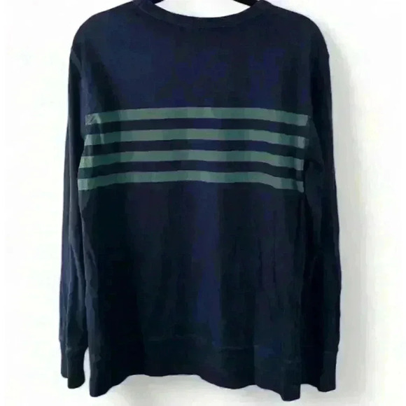 GAP  Navy Crewneck Sweatshirt w/ Green Stripes Boys Size XXL - Picture 3 of 8